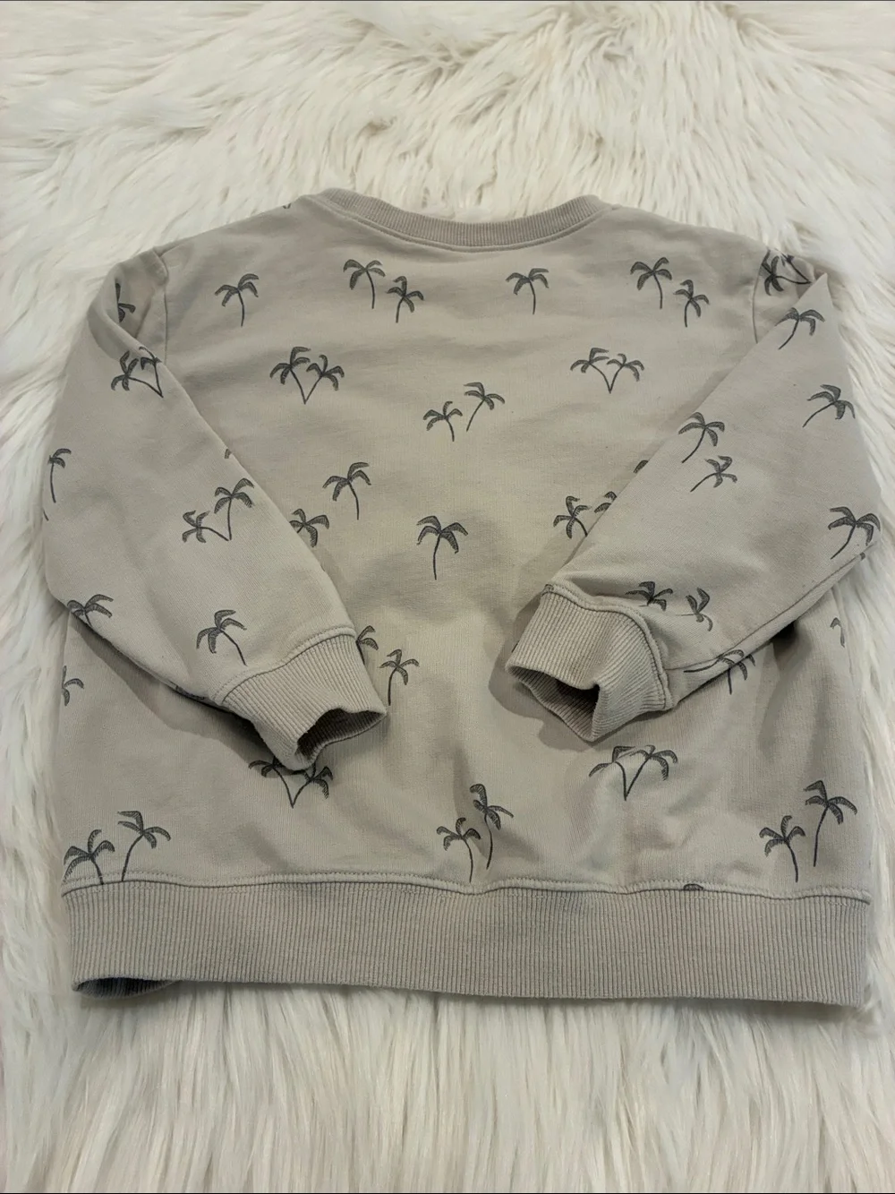 Rylee + Cru Gray Palm-Print Sweatpants & Sweatshirt Set